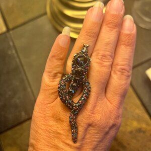 Kenneth Jay Lane Crystal Snake Ring